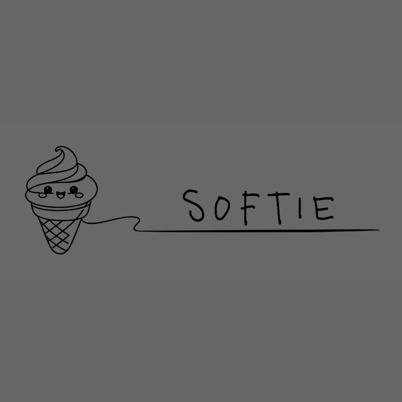 Softie Süßes Softeis Doodle Line Art
