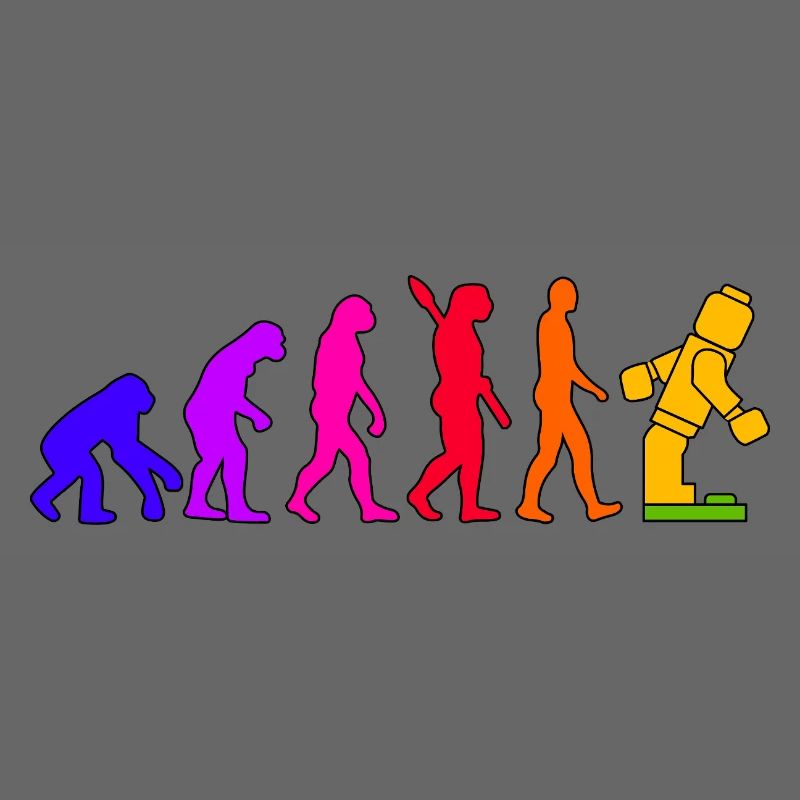 Klemmbaustein Evolution Menschheit Noppenbaustein