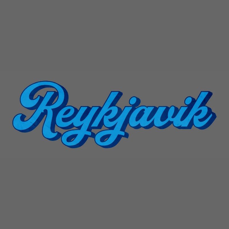 Reykjavik Blau Script Logo