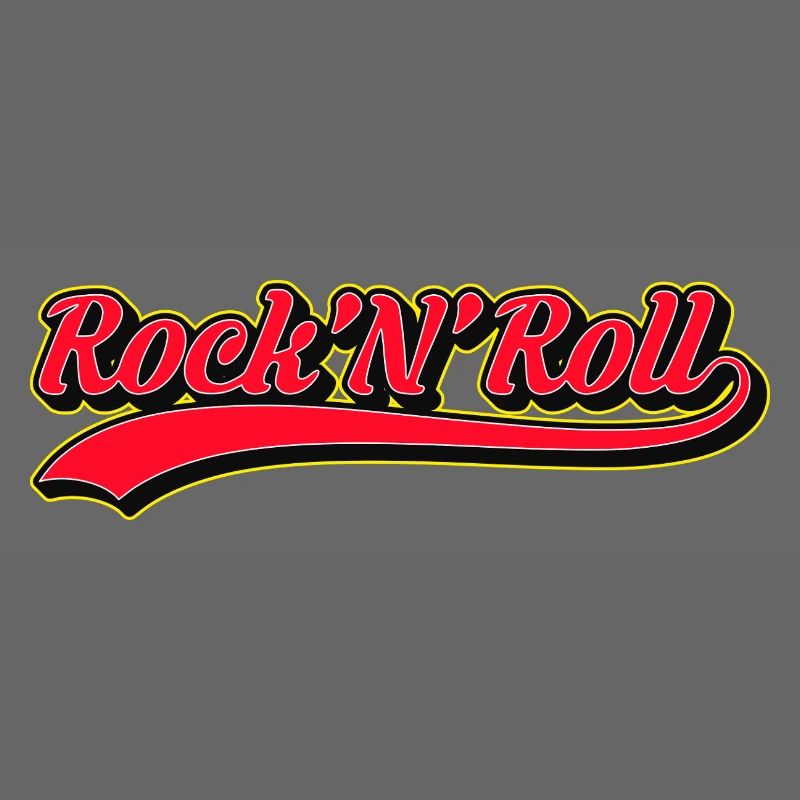 Rock 'N' Roll Retro Script Logo