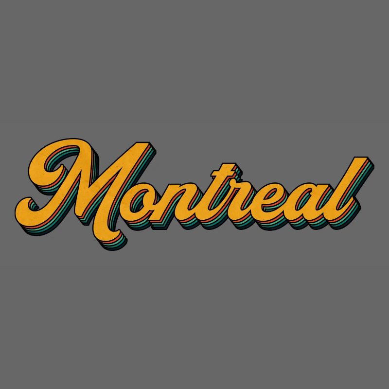 Montreal Retro Script Multicolor Shadow