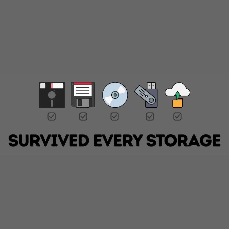 Data Storage Evolution - Tech Icons