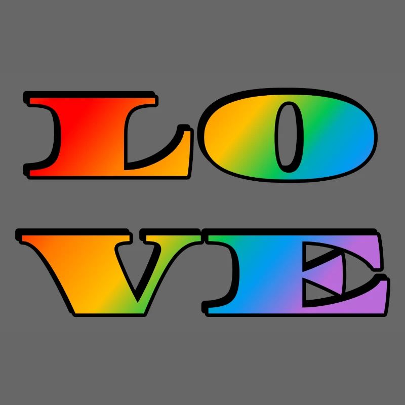 Retro Regenbogen Liebe