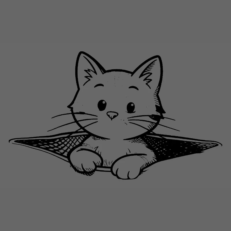 Kitten in a pouch illustration