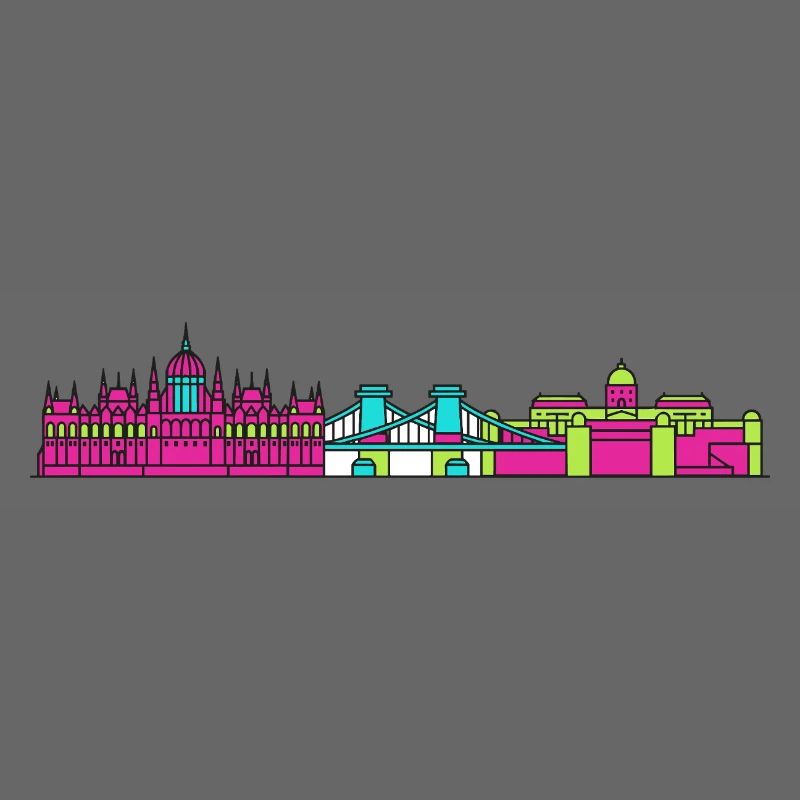 Budapester Stadtskyline-Parlament: Moderne Kunst