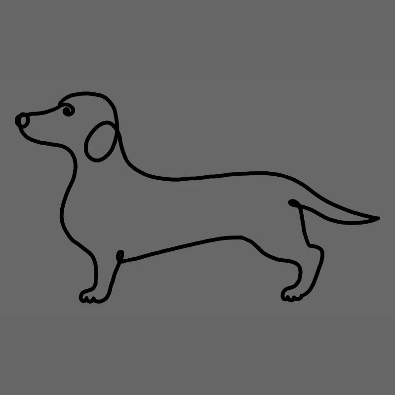 Minimalisme Teckel Illustration Moderne