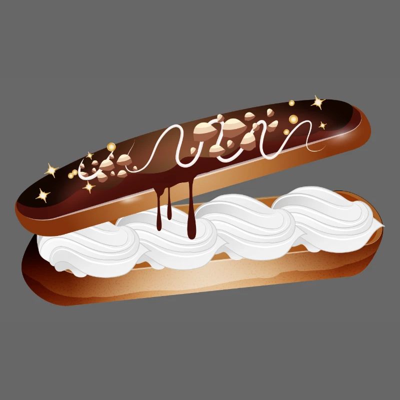 Illustration d’un éclair farci à la crème