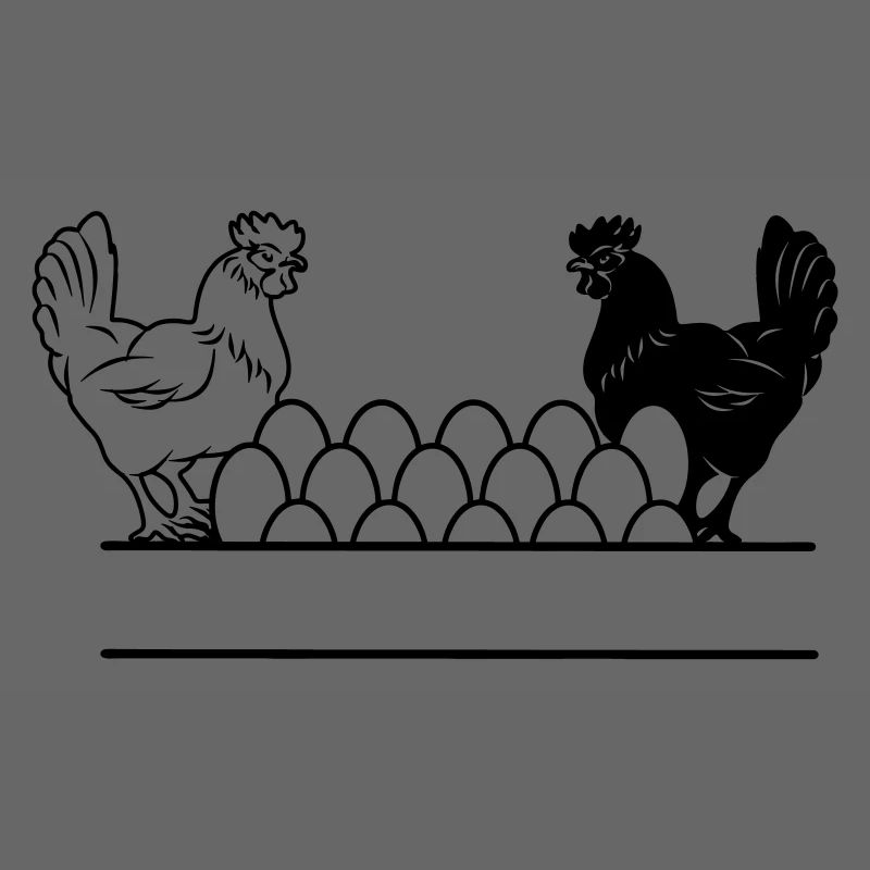 Chicken dark and light monogram