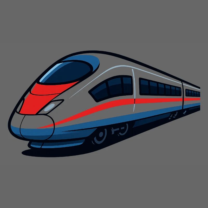 Neon lines high-speed train