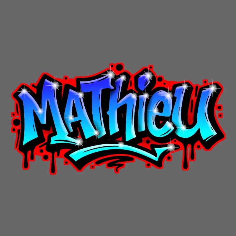 Mathieu Graffitiprintable name Urban Blue