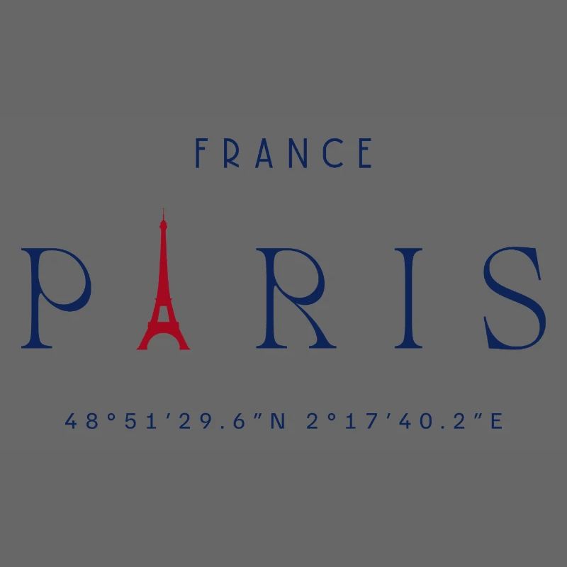 Paris Blue Eiffel Tower Red