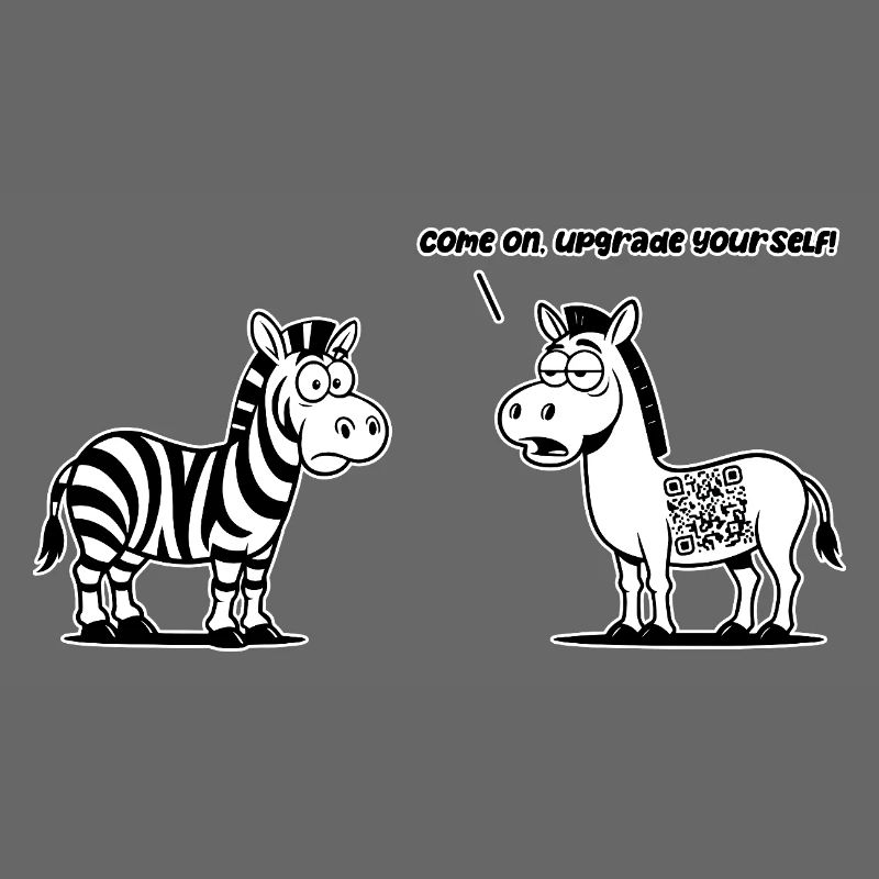 Lustiges Zebra mit QR-Code-Upgrade