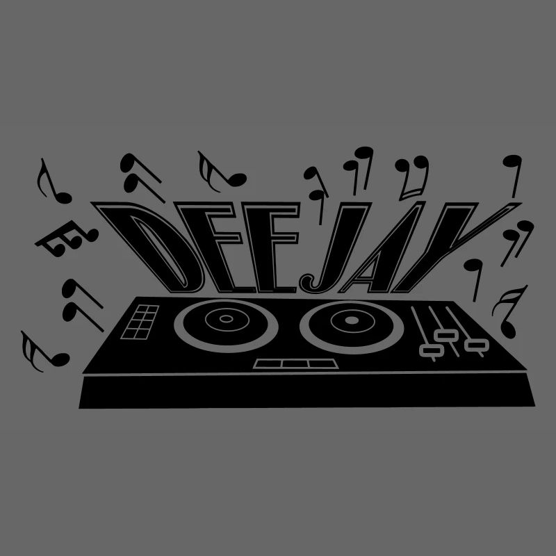 Deejay avec platine et tons