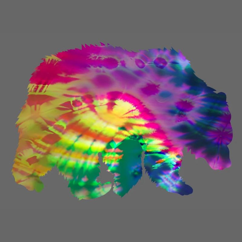 Bear Silhouette Tie Dye Batik Pattern