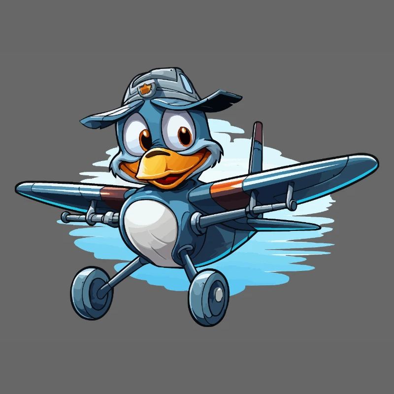 Pinguin Pilot im Luftflugzeug