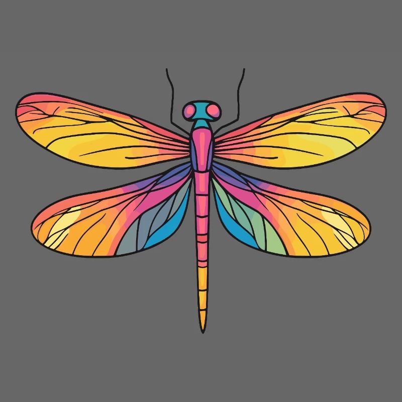 Regenbogen Libellenflügel