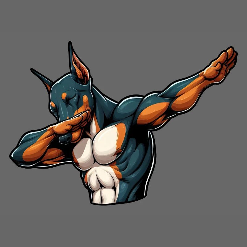 Cooler Dobermann Dabbing Comic