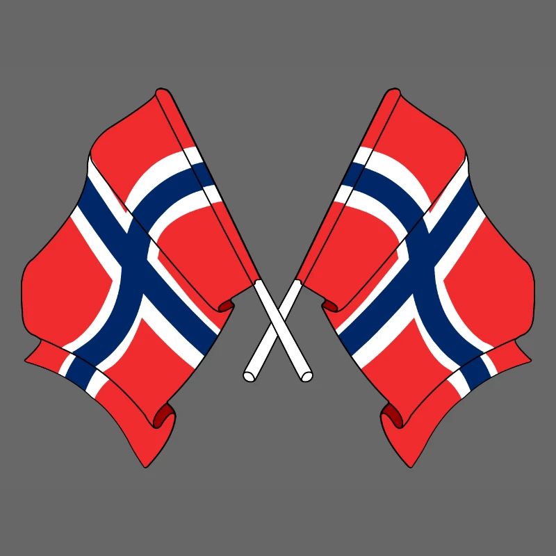 Two flags Norway