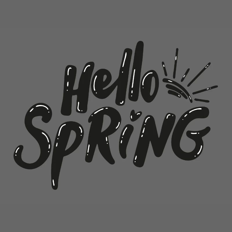 Hello Spring Season Bloom Lettering