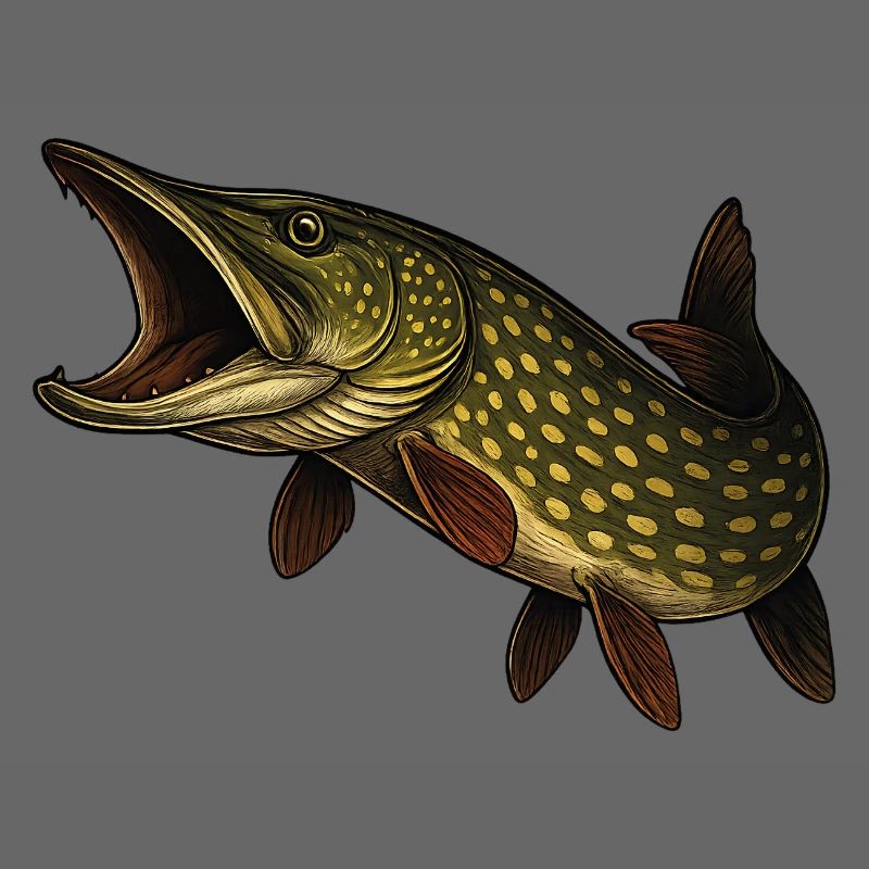 Dynamic Pike Fish Motif
