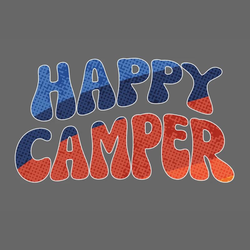 Happy Camper: Bunte Doodle Illustration