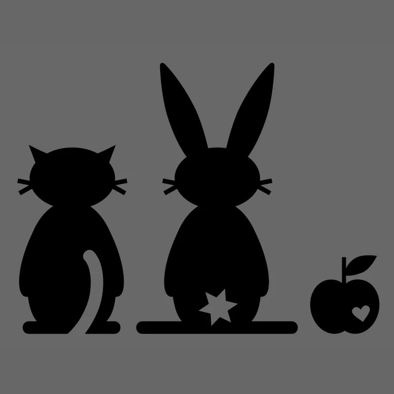 Lapin chat pomme