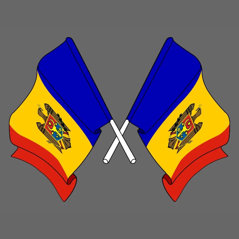 Deux drapeaux Moldavie