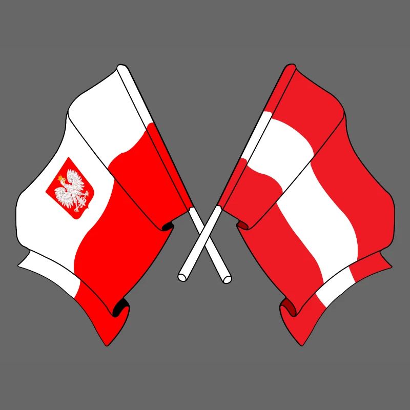 Drapeau de la Pologne et drapeau de l’Autriche