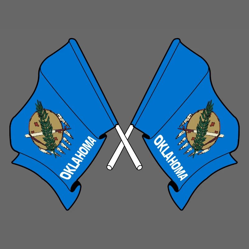 Two flags crossed Oklahoma