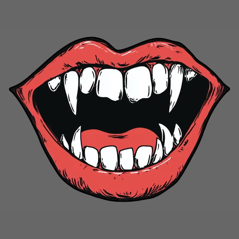 vampire mouth, sharp teeth, bite