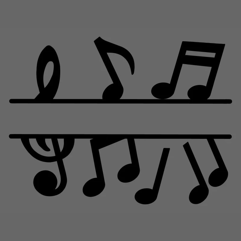 Notes de musique avec bannière de texte de clé musicale