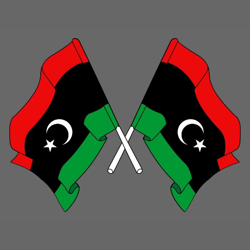 Deux drapeaux Libye