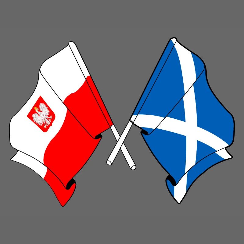 Drapeau de la Pologne, drapeau de l’Écosse