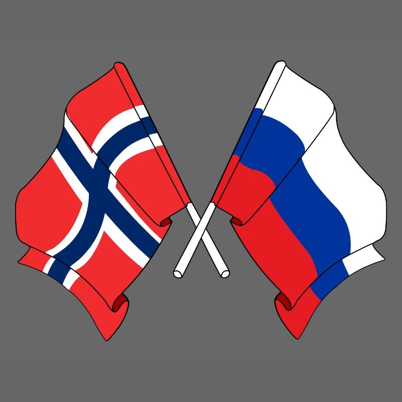 Drapeau de la Norvège, drapeau de la Russie