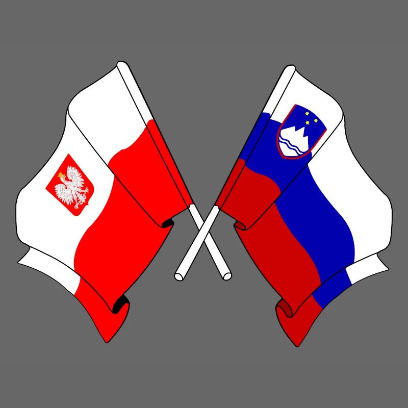Drapeau de la Pologne et drapeau de la Slovénie