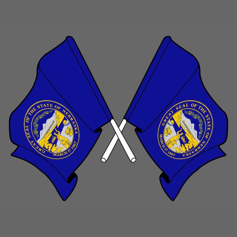 Two flags crossed Nebraska