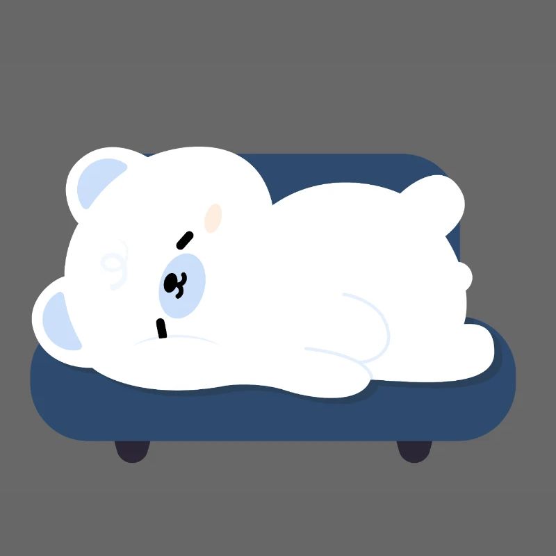 Müder Eisbär auf Sofa