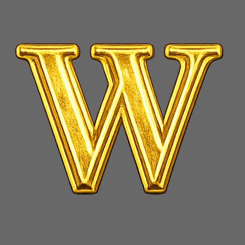 Monogramme W doré