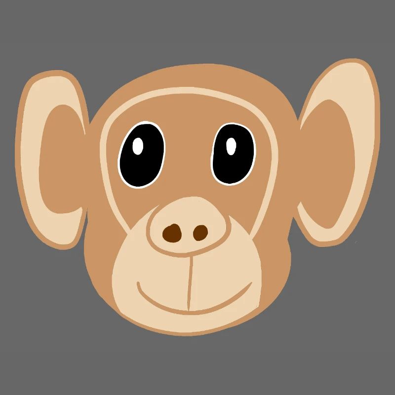 Visage de singe mignon imprimé Singe Monkey Monkey Kids