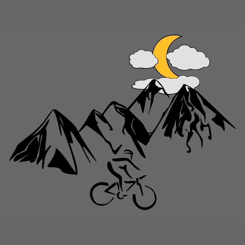 Mountain bikers with mountains
