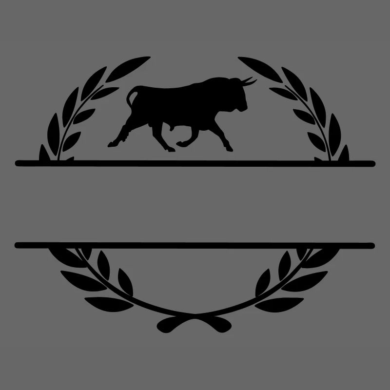 Stier im Lorbeerkranzmonogramm