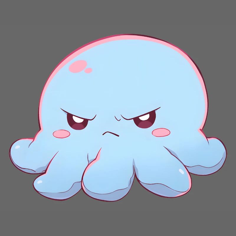 Blue grumpy octopus