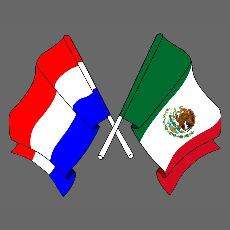 Drapeau Pays-Bas, drapeau Mexique