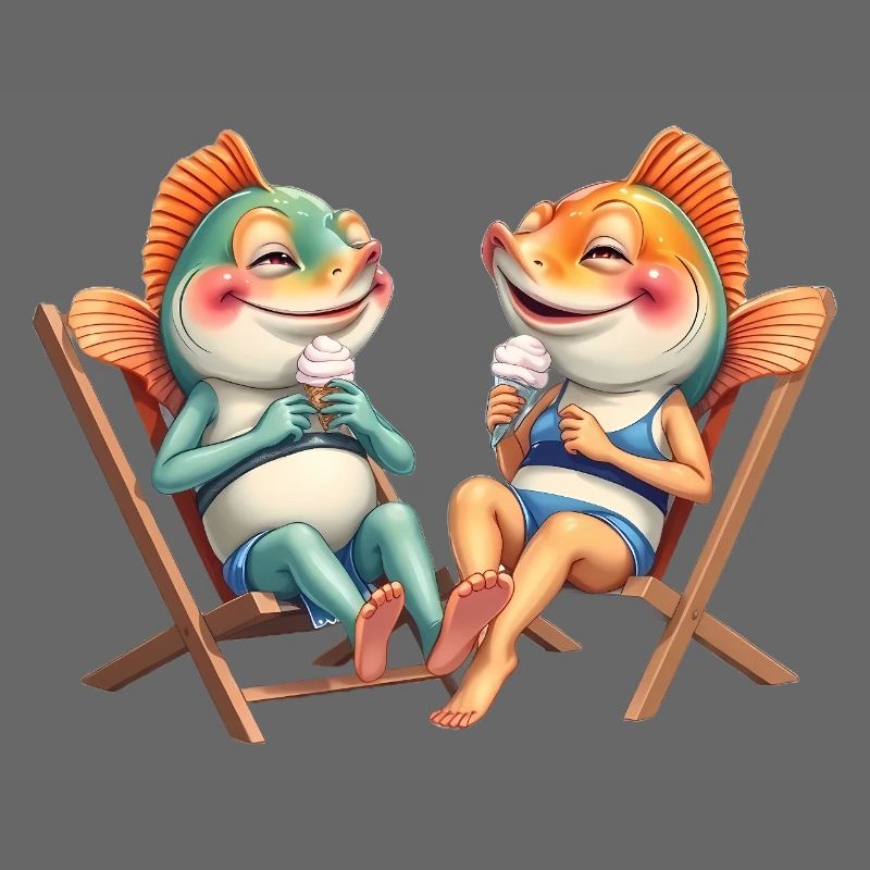 amis de poissons amicaux sur la plage
