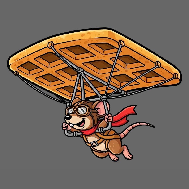 Cute Mouse Flying Pilot Waffle Pastry Candy