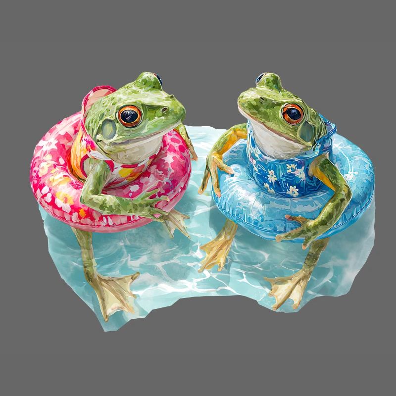 Deux grenouilles dans le ring de nage