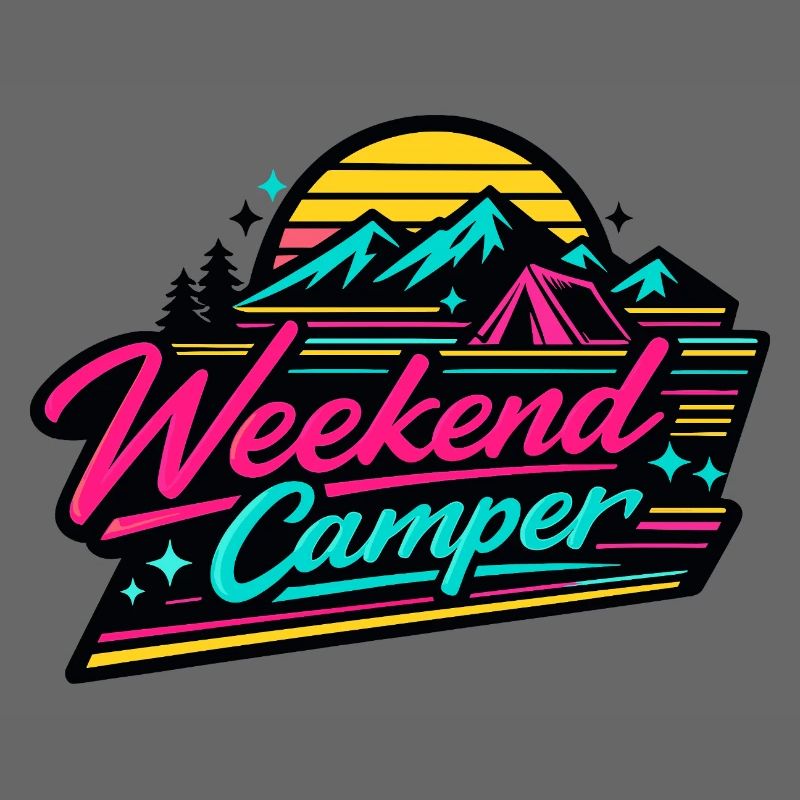Weekend Camper Neon Skyline