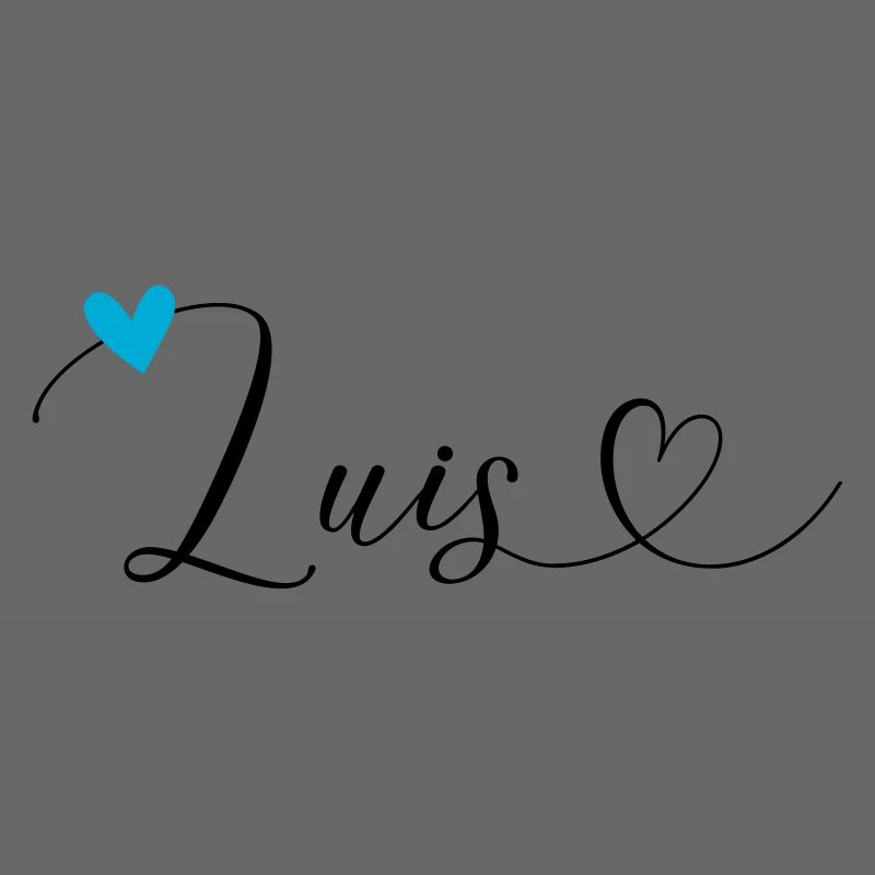 Luis Surname First name Calligraphy Heart