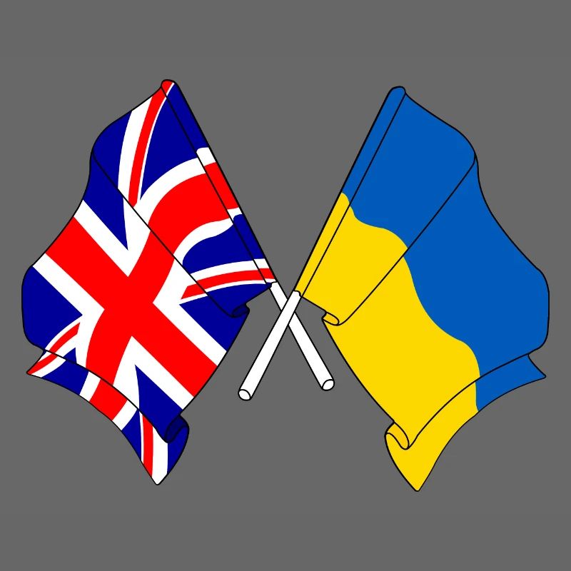 Drapeau de l’Angleterre et drapeau de l’Ukraine