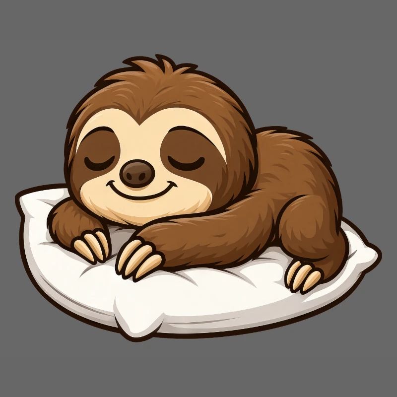 Cute Sloth Cartoon Relax Cuddle Chill